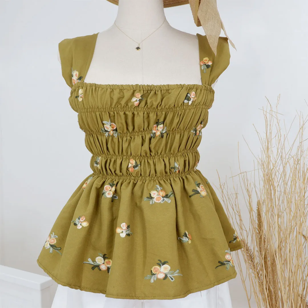 Peplum Embroidered Top