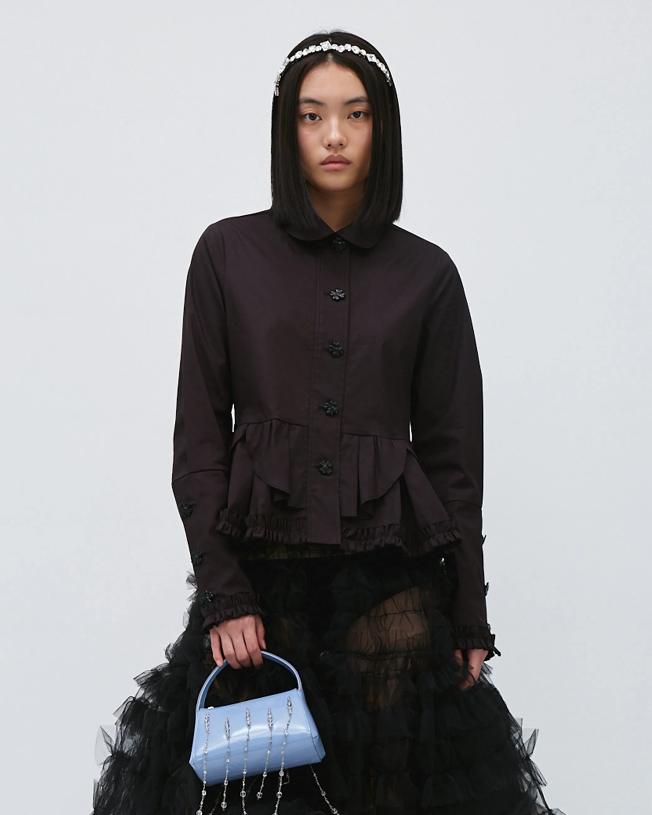 PEPLUM RUFFLE SHIRT