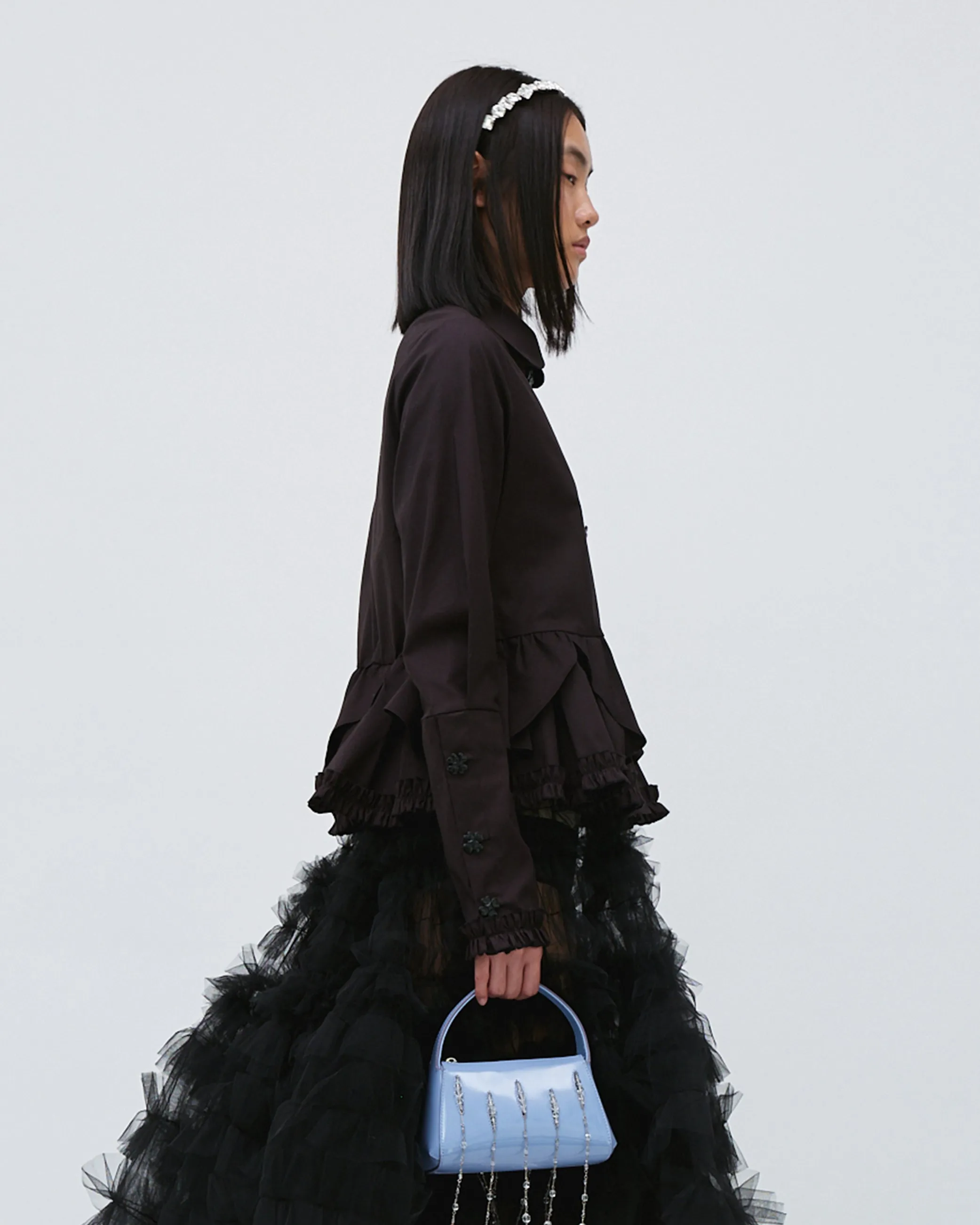 PEPLUM RUFFLE SHIRT