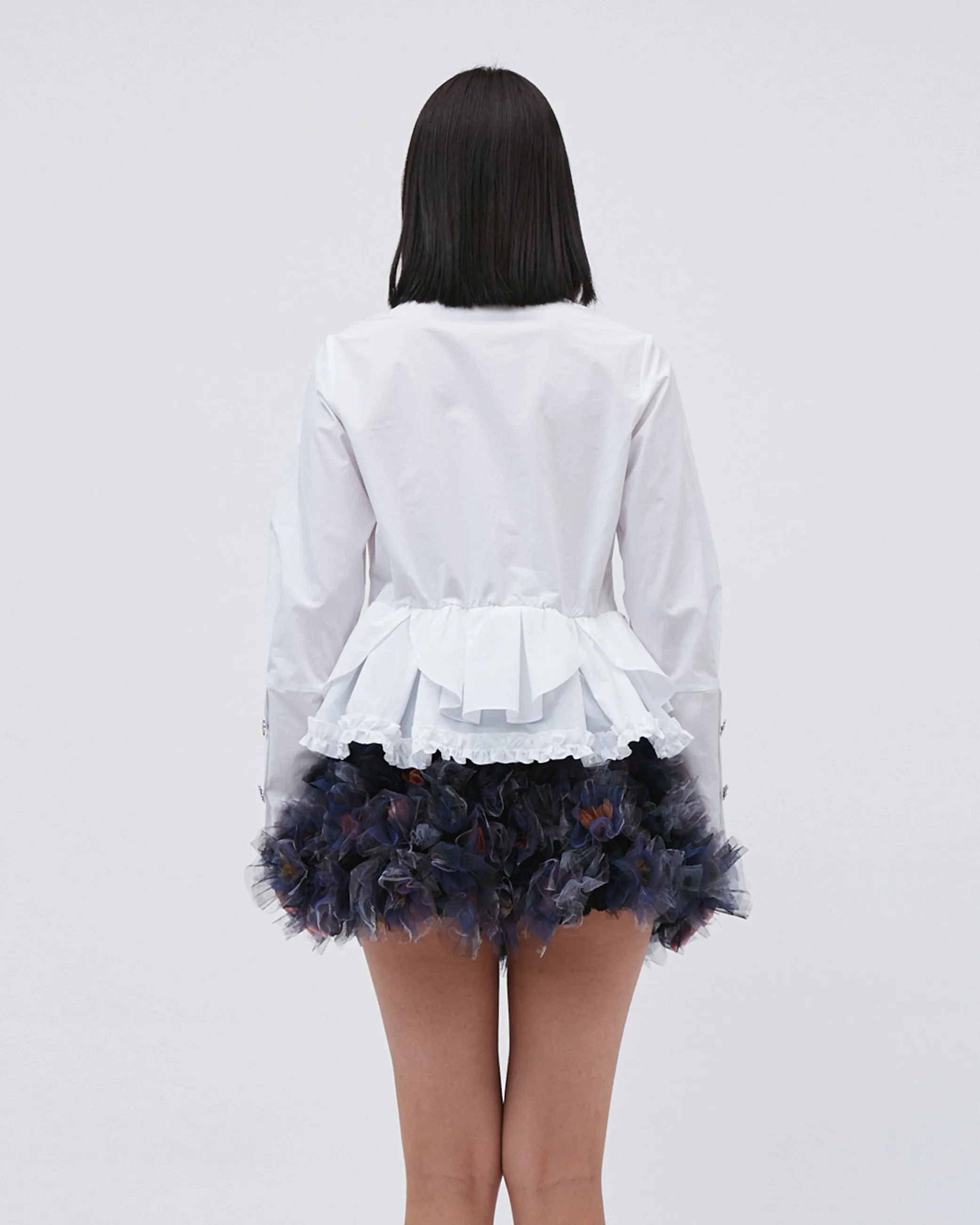 PEPLUM RUFFLE SHIRT