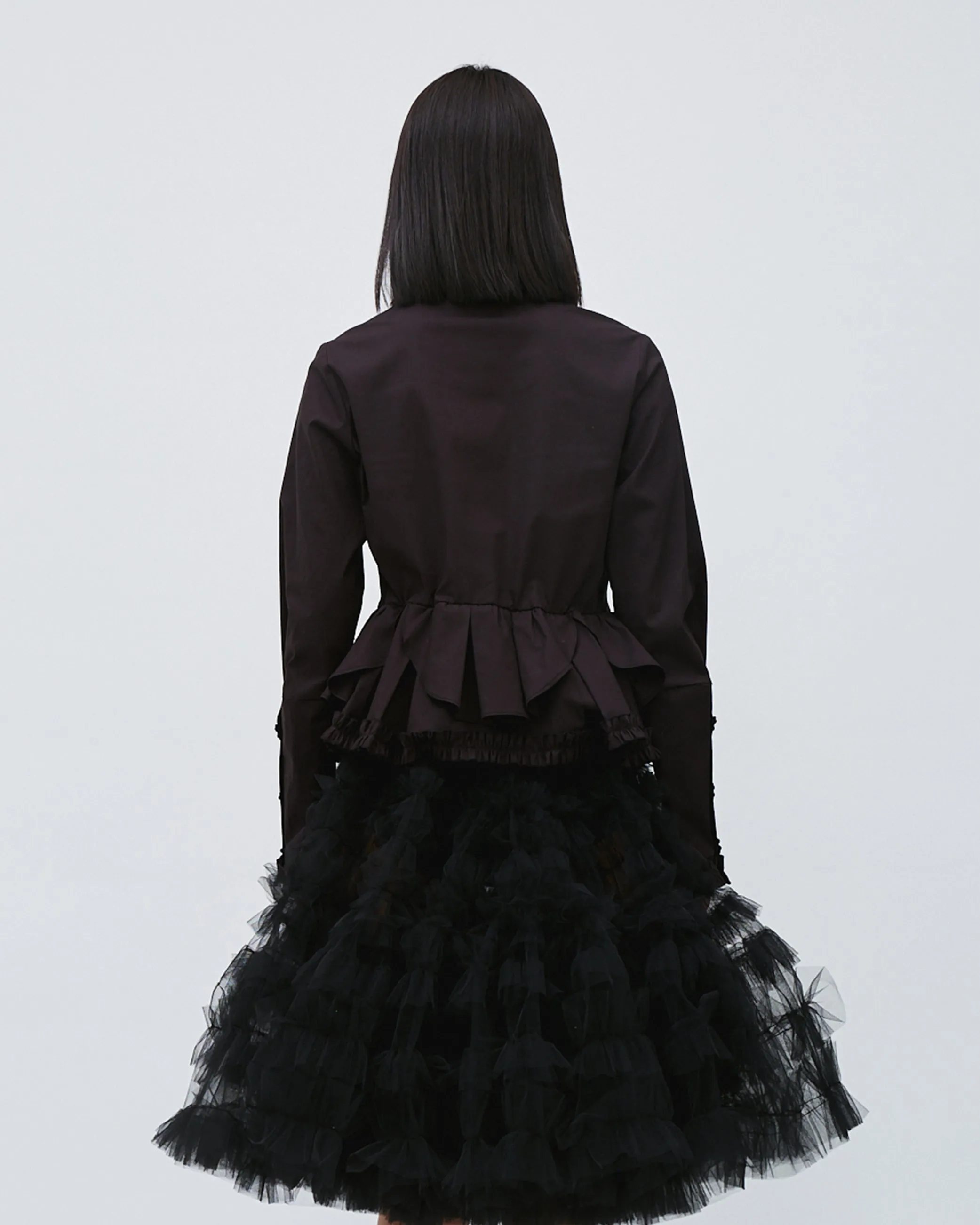 PEPLUM RUFFLE SHIRT