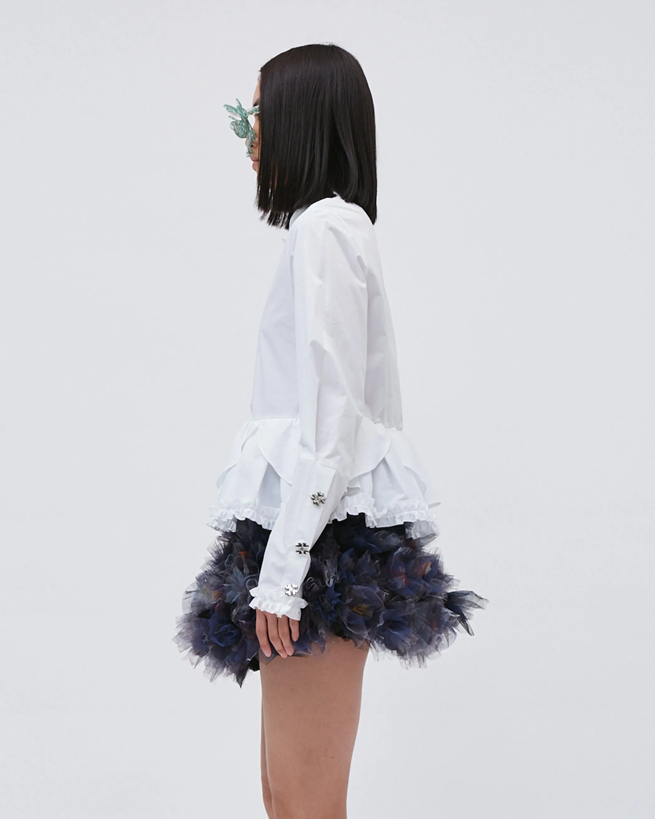 PEPLUM RUFFLE SHIRT
