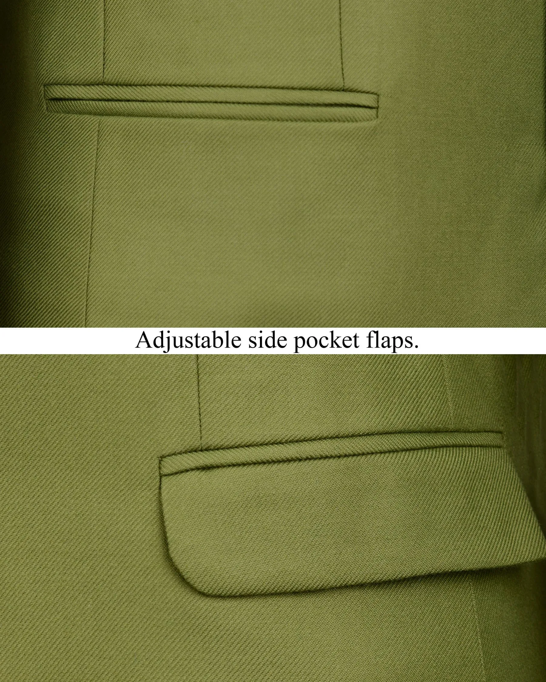 Pesto Green Bandhgala/Mandarin Blazer