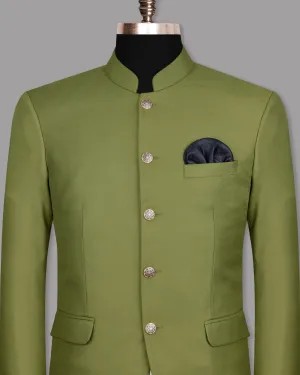 Pesto Green Bandhgala/Mandarin Blazer