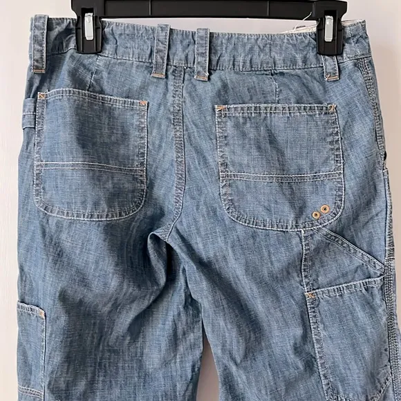 Pilcro and the Letterpress Blue Cotton Straight Leg Carpenter Pants