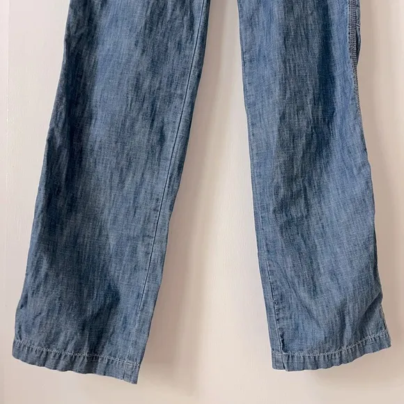 Pilcro and the Letterpress Blue Cotton Straight Leg Carpenter Pants