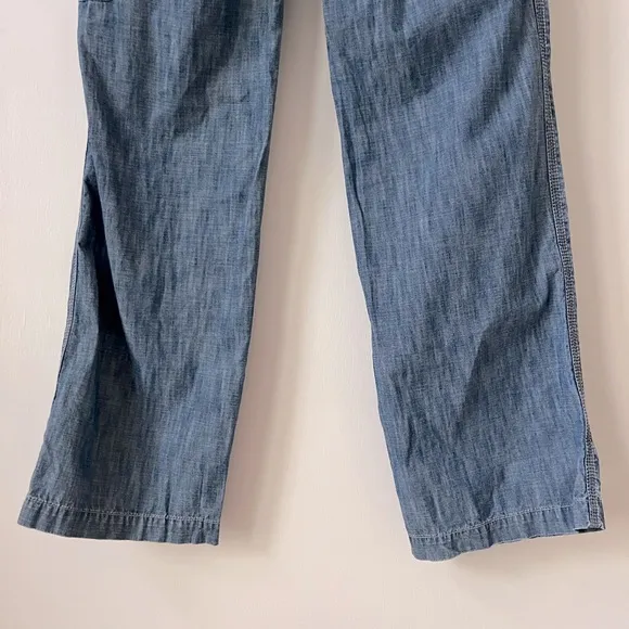 Pilcro and the Letterpress Blue Cotton Straight Leg Carpenter Pants