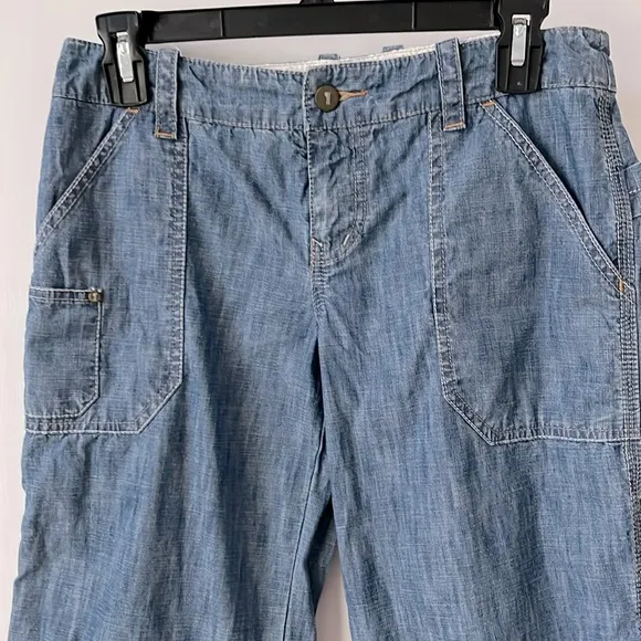 Pilcro and the Letterpress Blue Cotton Straight Leg Carpenter Pants
