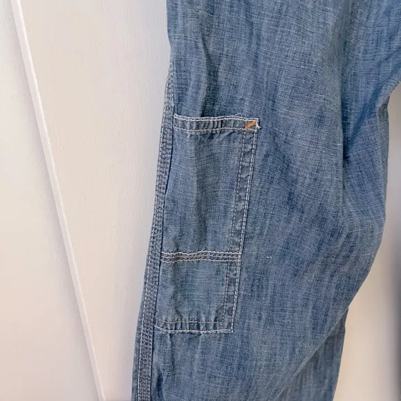 Pilcro and the Letterpress Blue Cotton Straight Leg Carpenter Pants