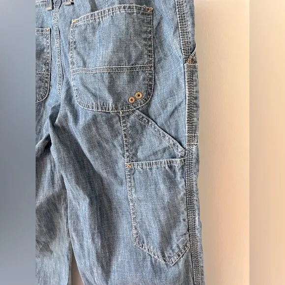 Pilcro and the Letterpress Blue Cotton Straight Leg Carpenter Pants