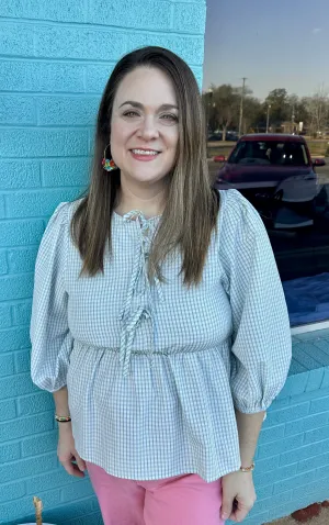 Plaid Peplum Blouse