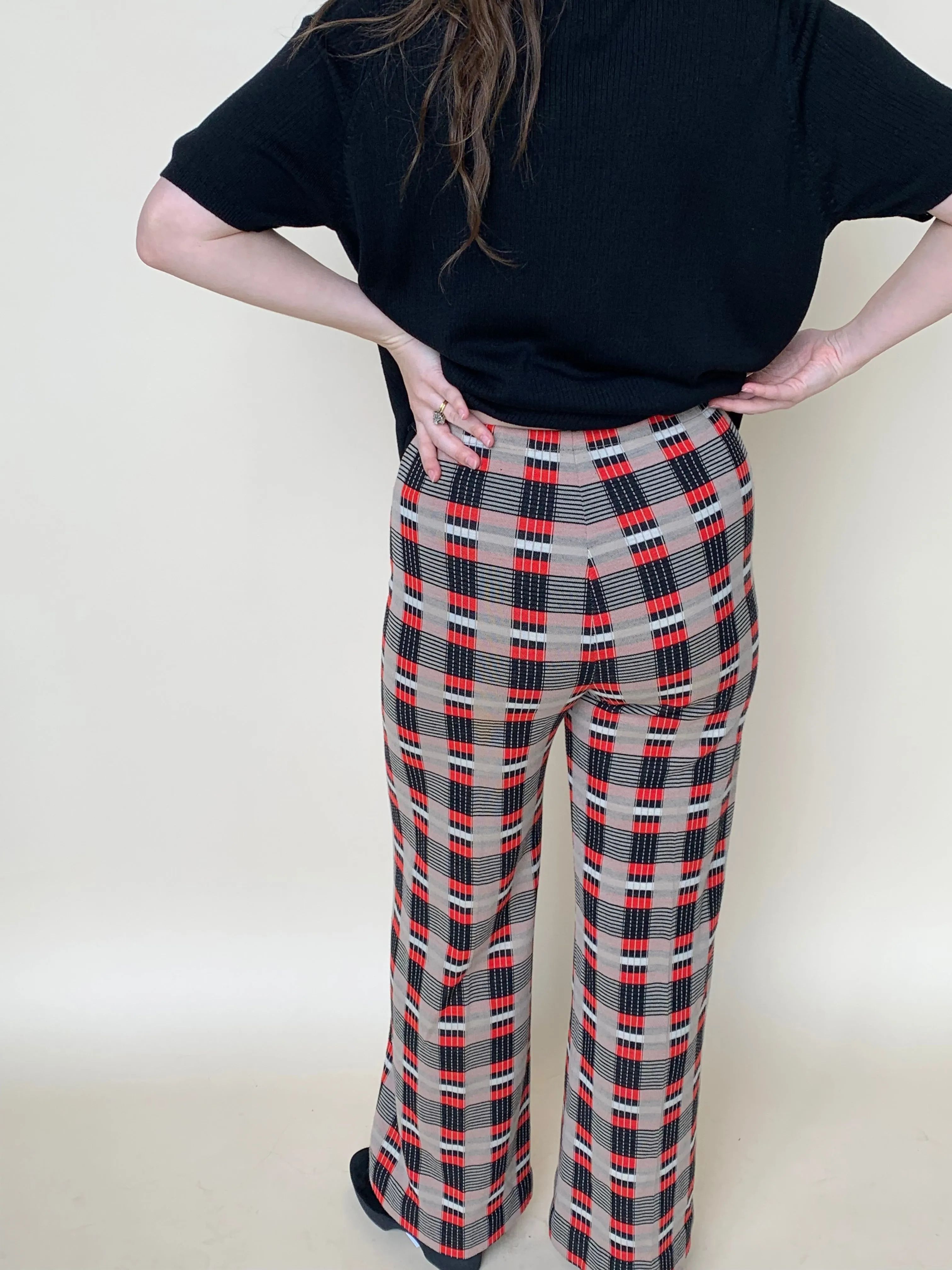 Plaid vintage knit pants
