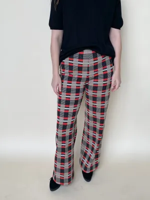Plaid vintage knit pants