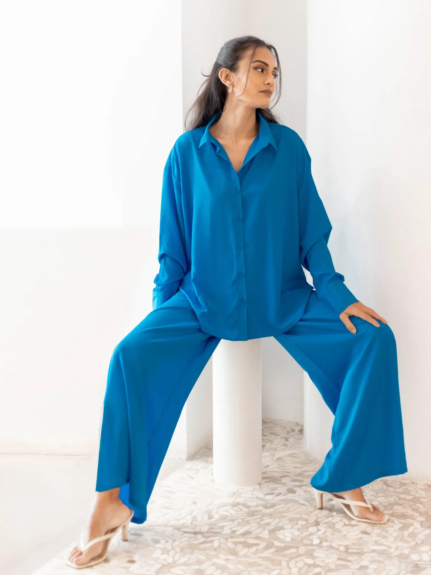 Pleat Detail Wide Leg Pant