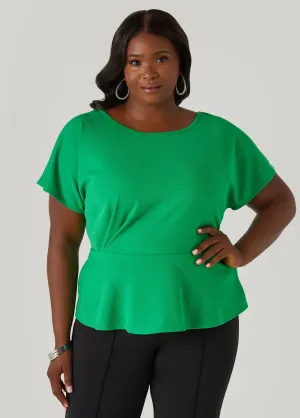 Pleated Peplum Top