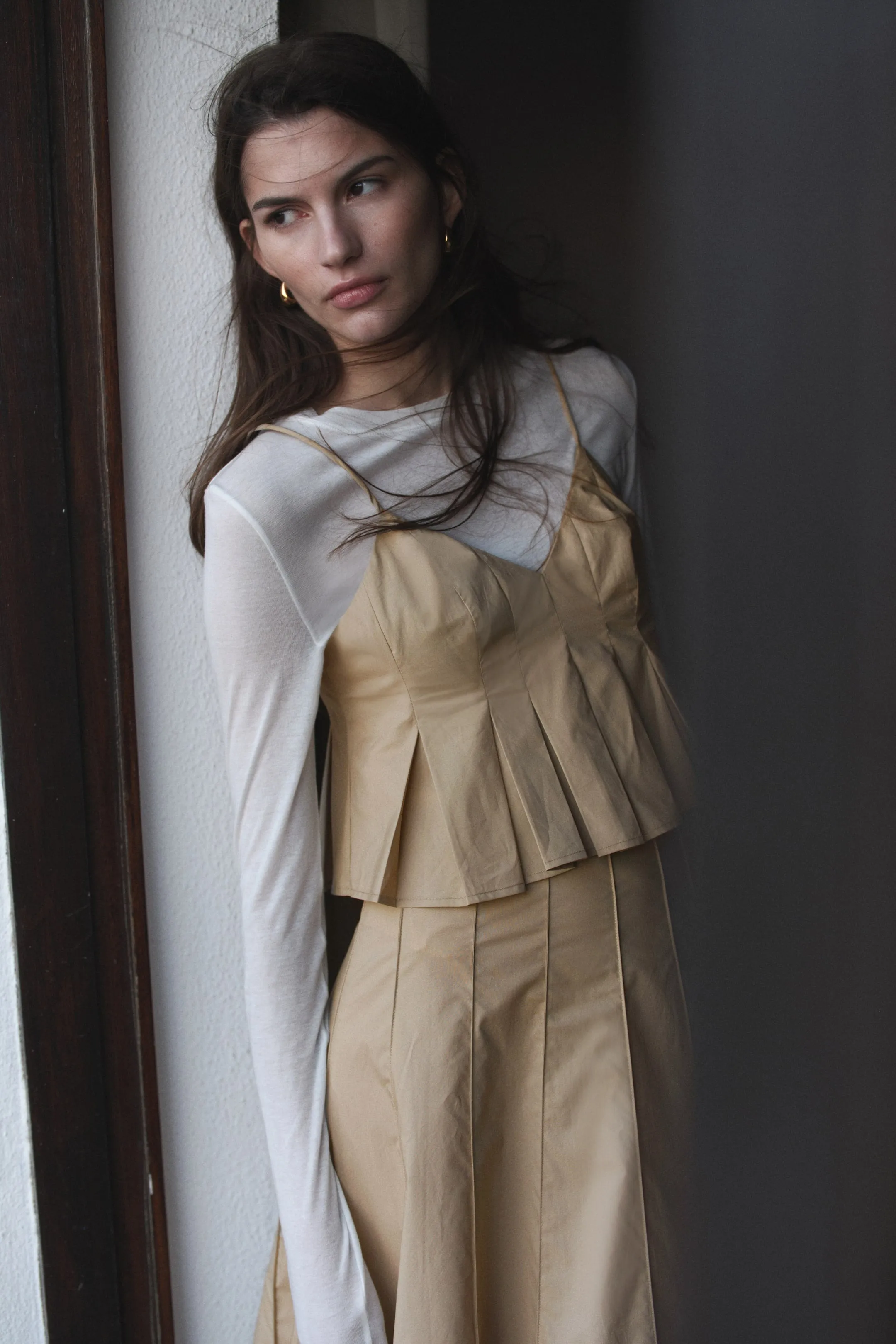 Pleated strappy top