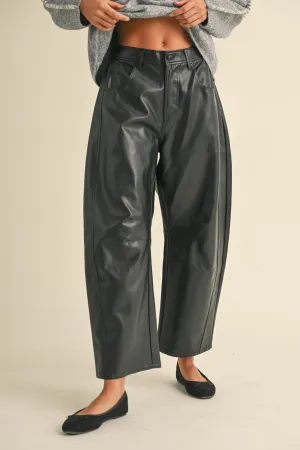 Pleather Barrel Pants