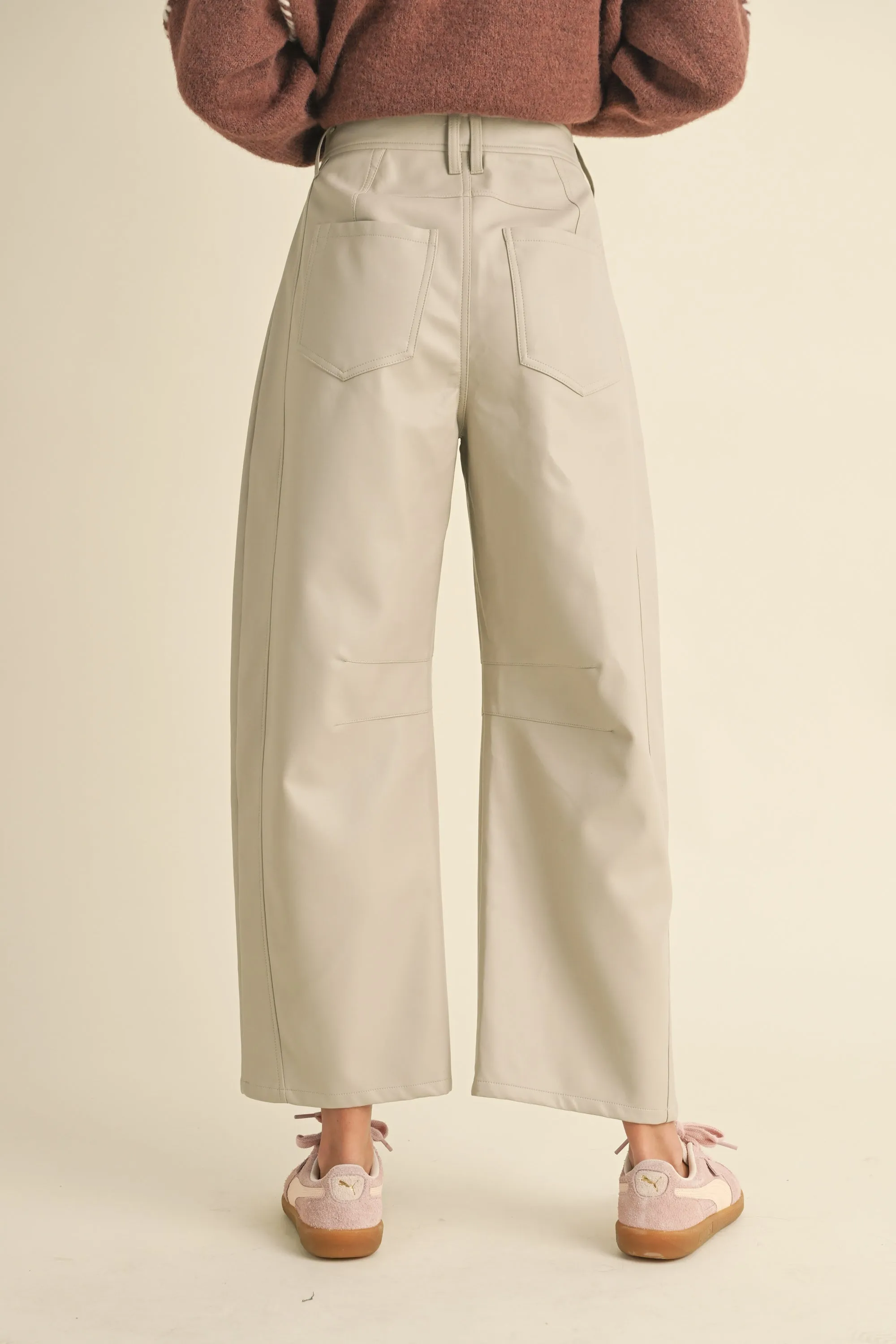 Pleather Barrel Pants