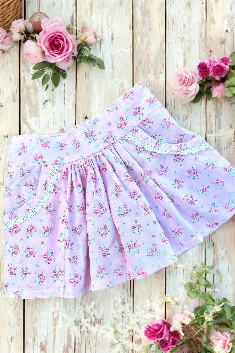 Pocket Skirt ~ Princess Rose in Pink | Lecien Floral Collection | One of a Kind | Size 0

 