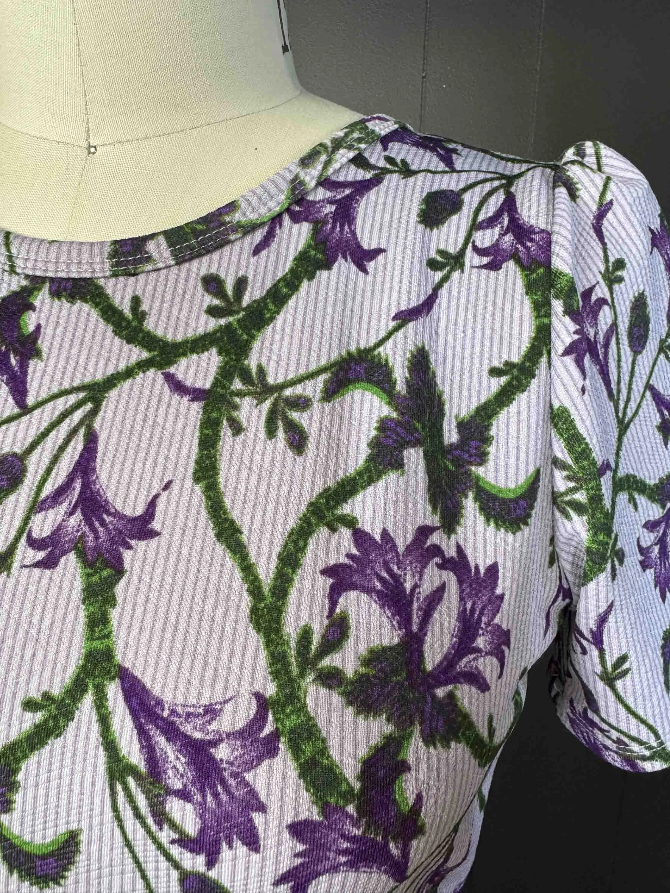 Pre-loved Lavender Floral Midi Dress - Size L