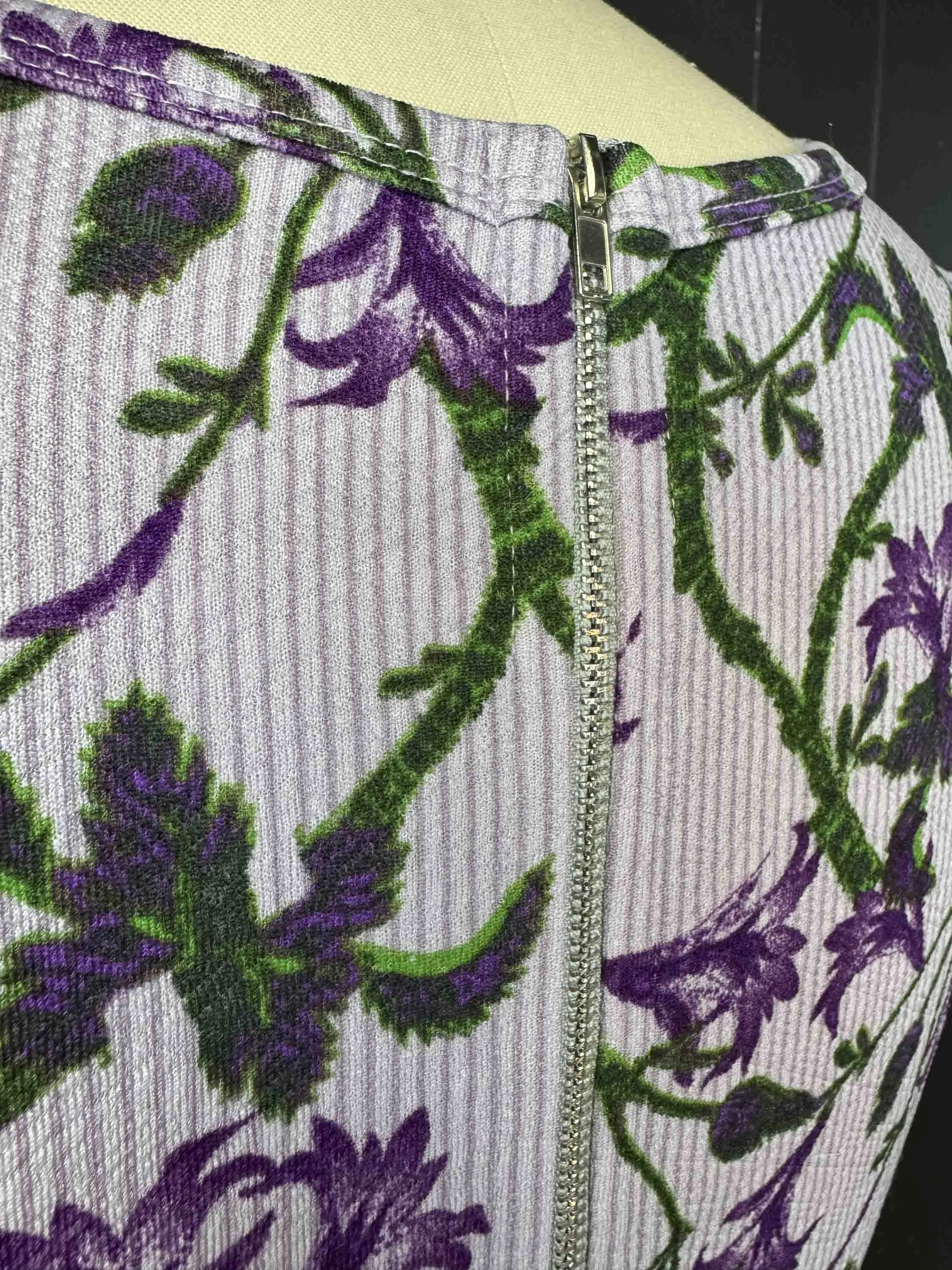 Pre-loved Lavender Floral Midi Dress - Size L