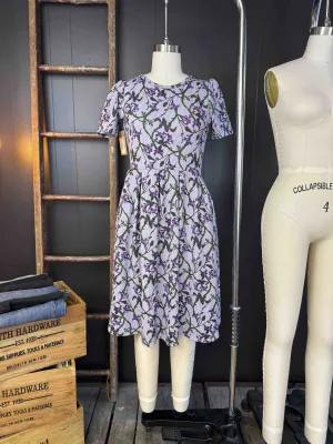 Pre-loved Lavender Floral Midi Dress - Size L