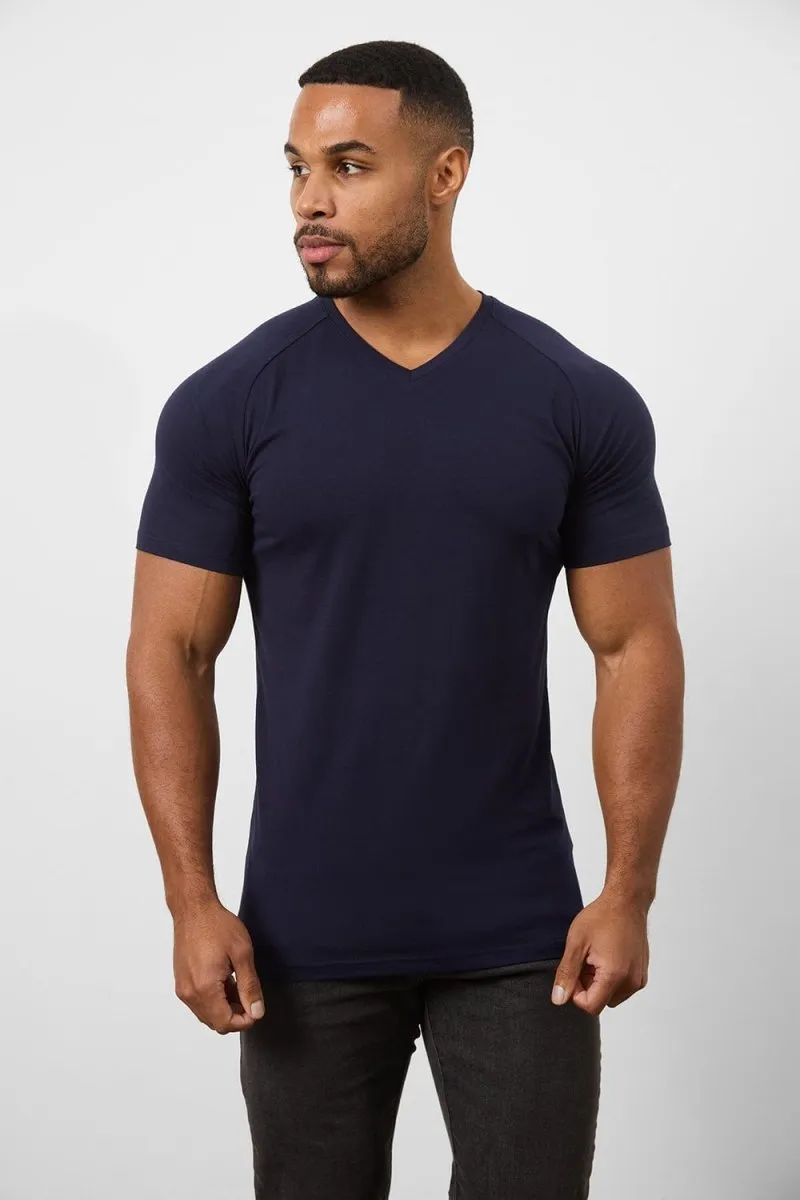Premium Muscle Fit V-Neck in True Navy