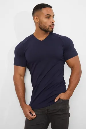 Premium Muscle Fit V-Neck in True Navy