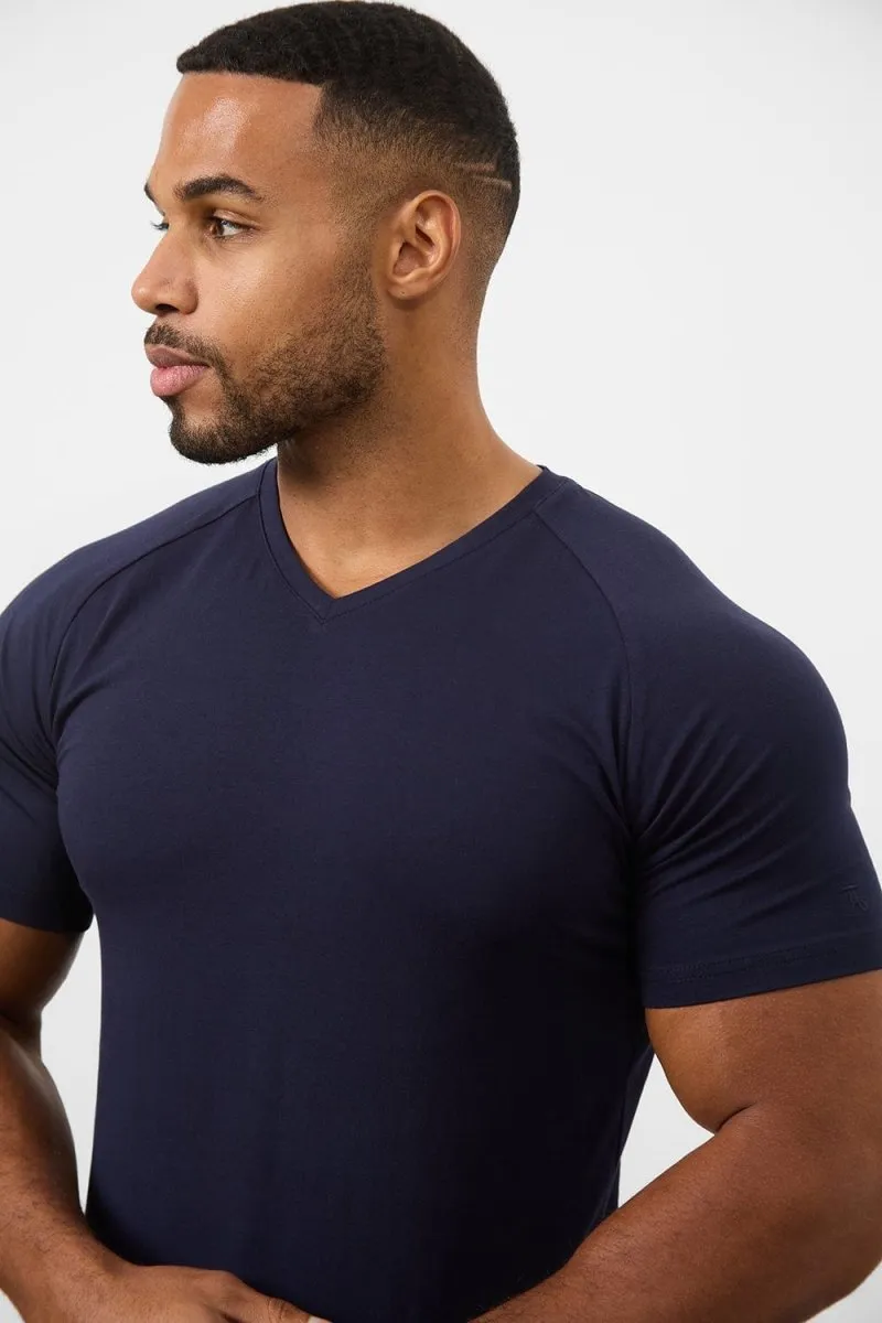 Premium Muscle Fit V-Neck in True Navy