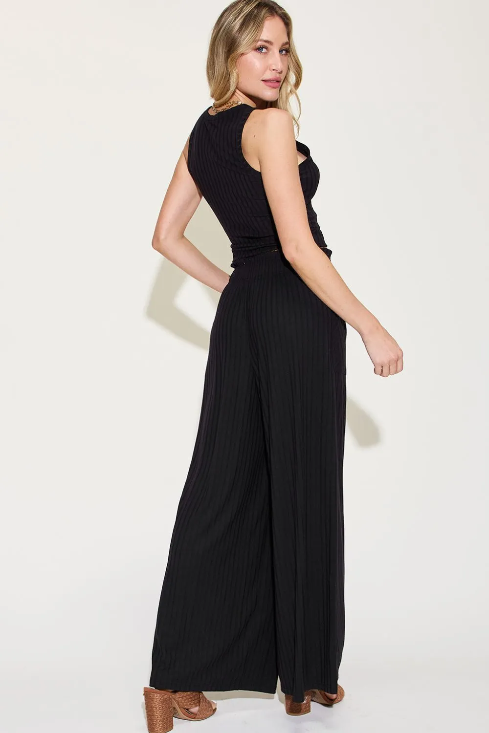 PREORDER Ribbed Tank and Wide Leg Pants Set 5 Colors