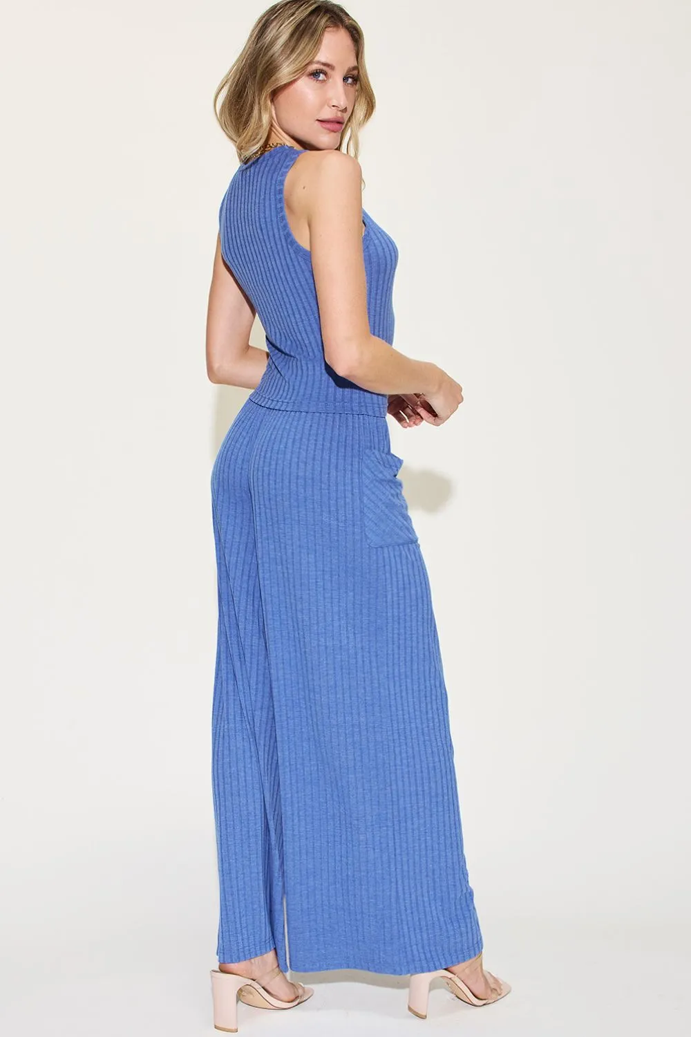 PREORDER Ribbed Tank and Wide Leg Pants Set 5 Colors