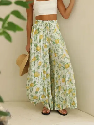 Printed Wide Leg Pants