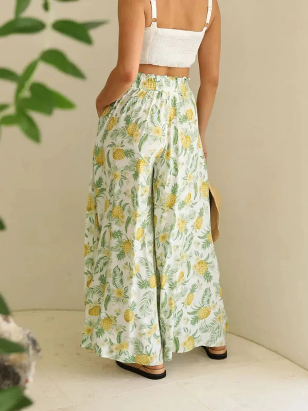 Printed Wide Leg Pants