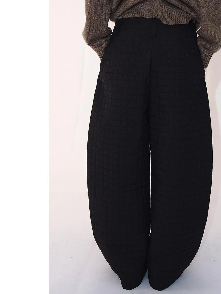 Quilted Wide-Leg Pants