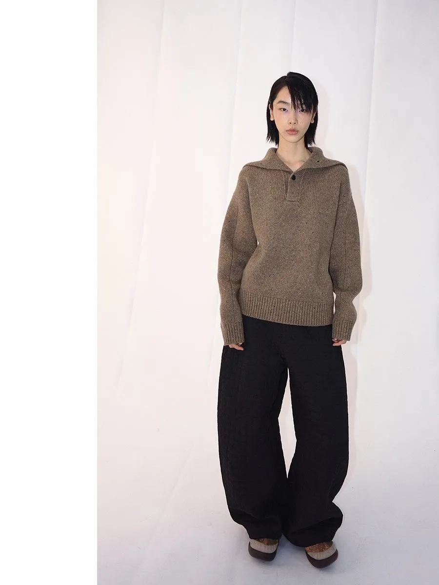 Quilted Wide-Leg Pants