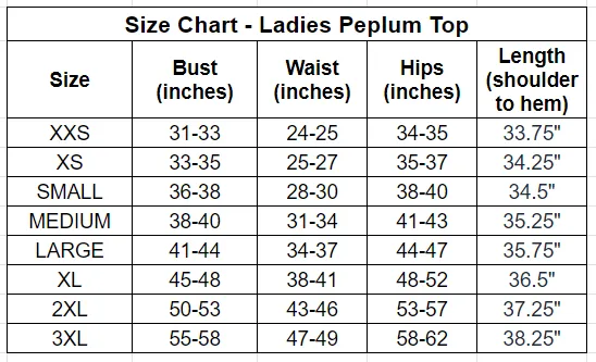 Rainbow Splash Ladies' Peplum Top