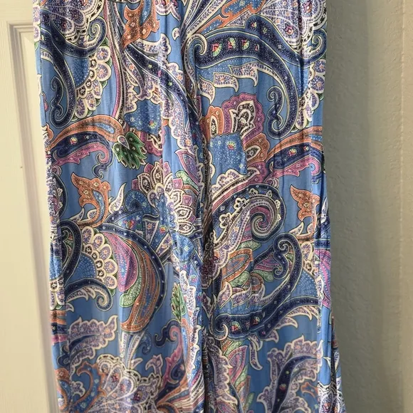 Ralph Lauren Paisley Blue Wide Leg Pants