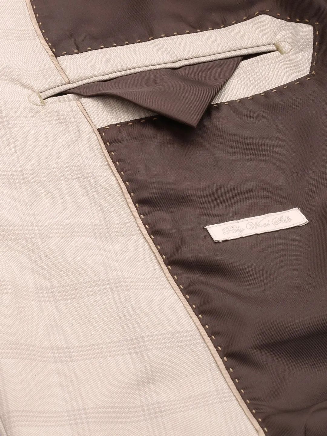 Raymond Contemporary Fit Single-Breasted Checked Formal Blazers