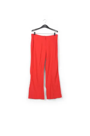 Red wide-leg high waist pants