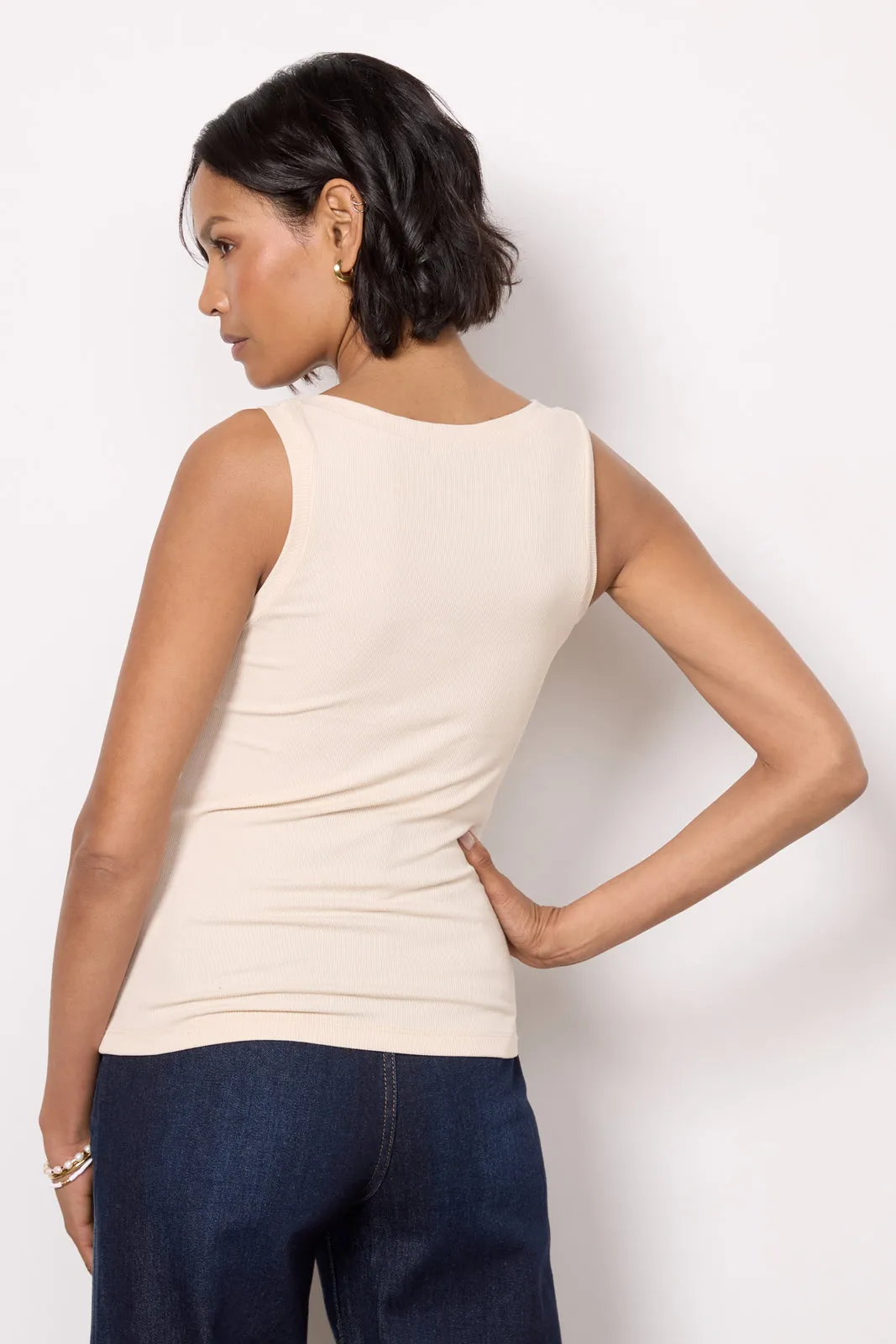 Ribbed V Slim Tank