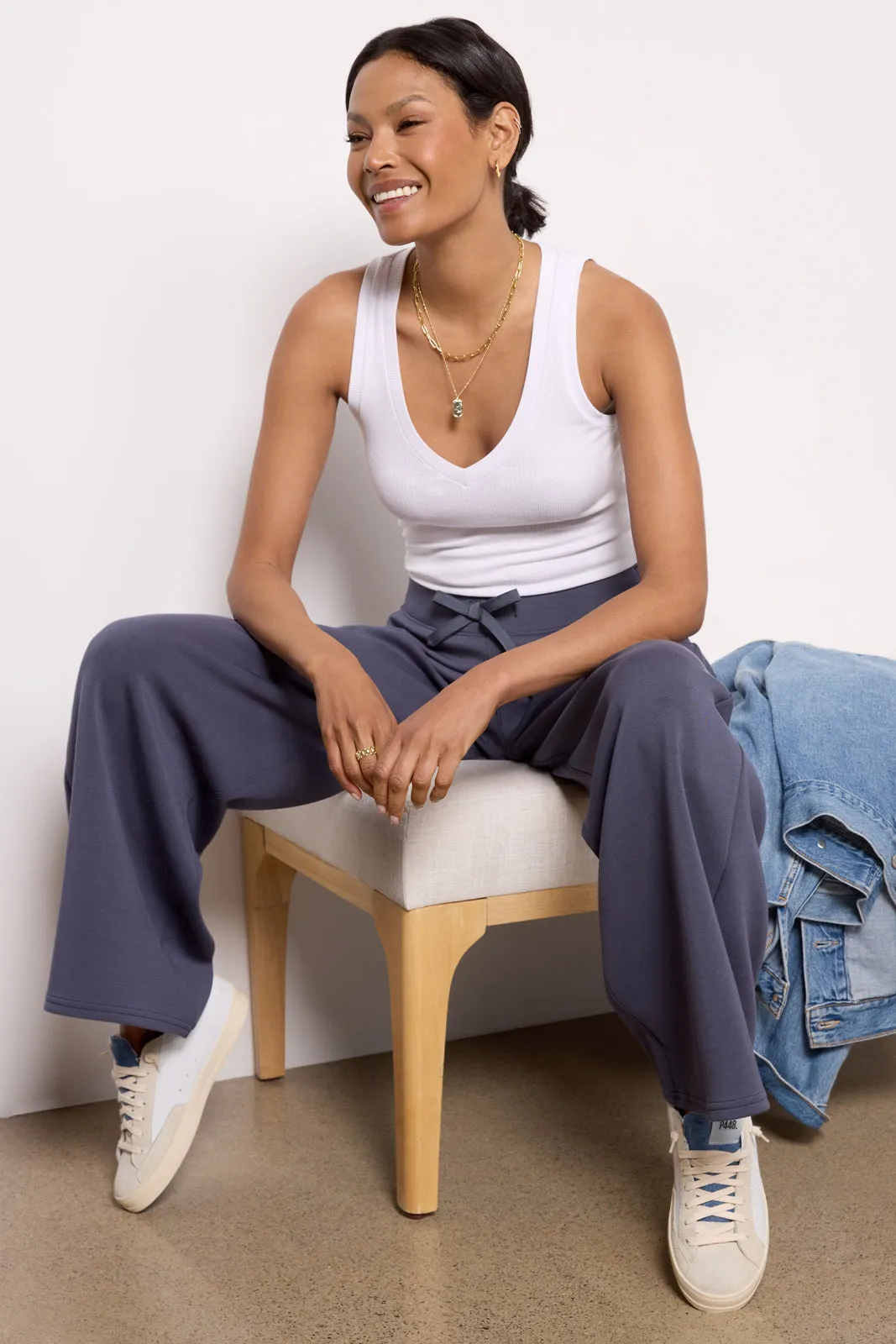 Ribbed V Slim Tank
