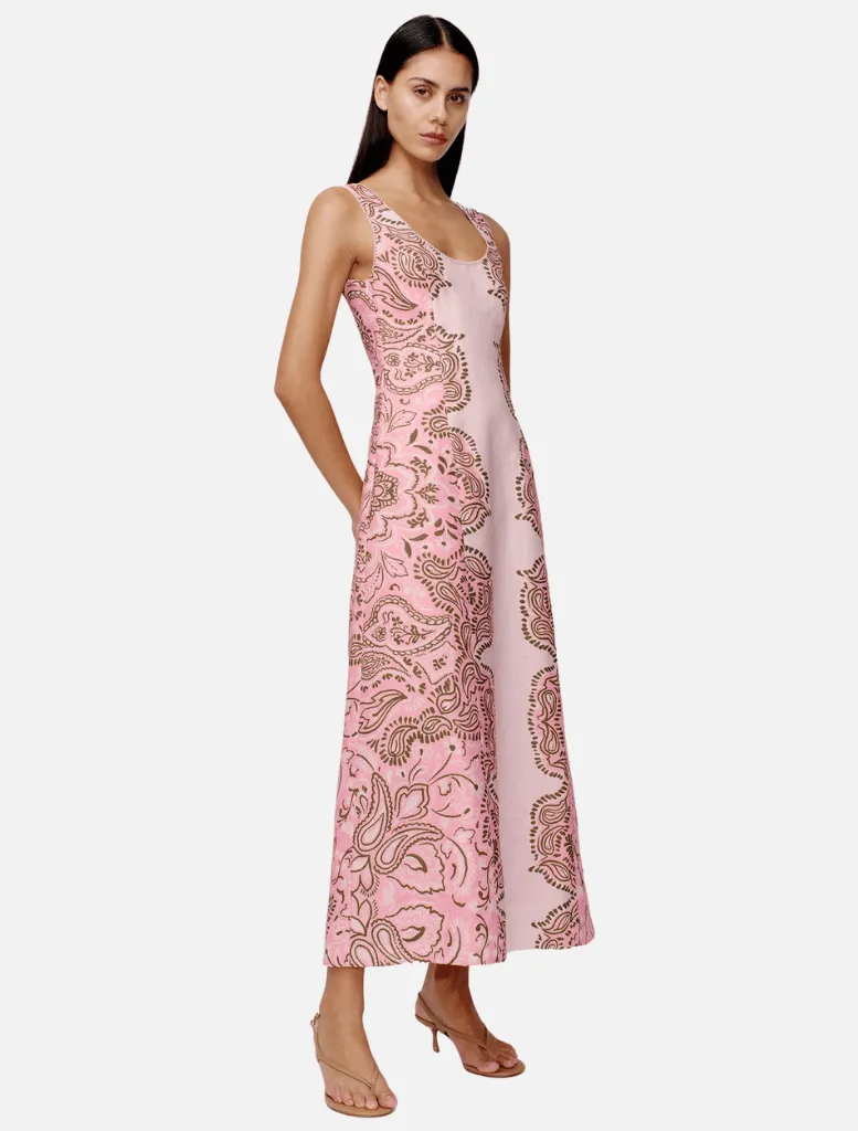 Robyn Midi Dress - Light Pink Fiesta