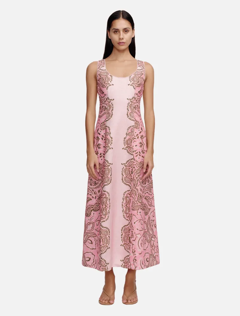Robyn Midi Dress - Light Pink Fiesta