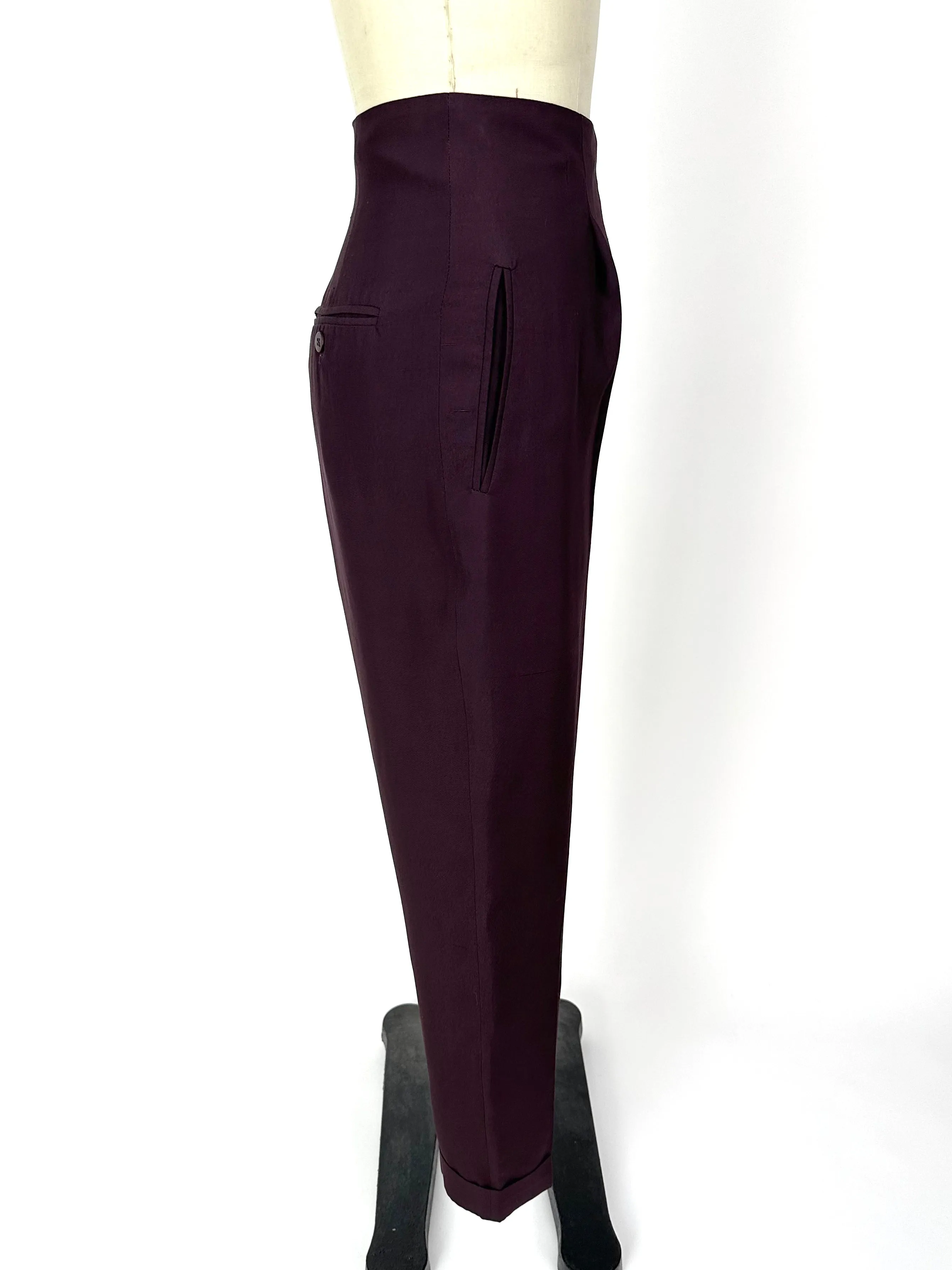 Romeo Gigli Silk High-Rise Trousers