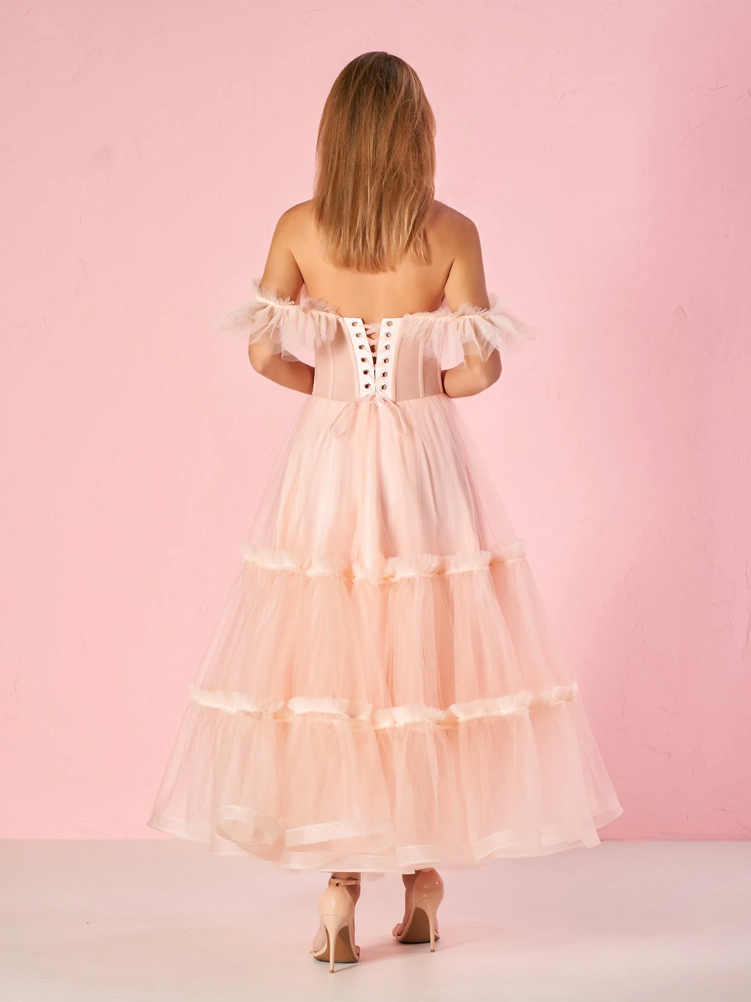Roycebridal Katalina |A-Line Corset Ruffled Tulle Prom Dress