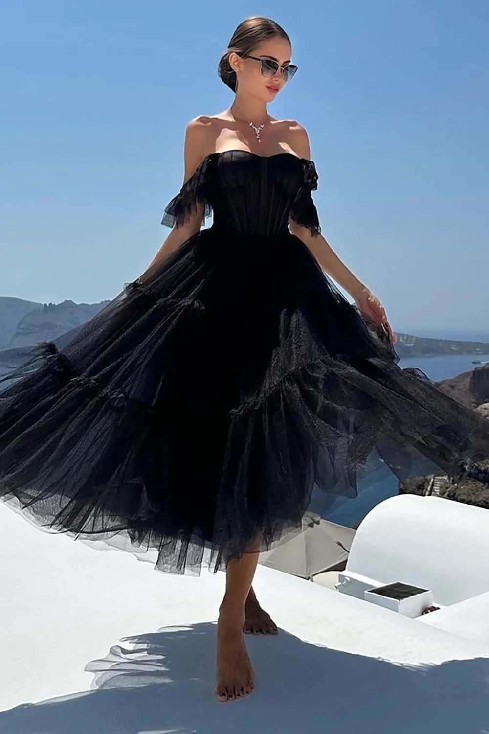 Roycebridal Katalina |A-Line Corset Ruffled Tulle Prom Dress