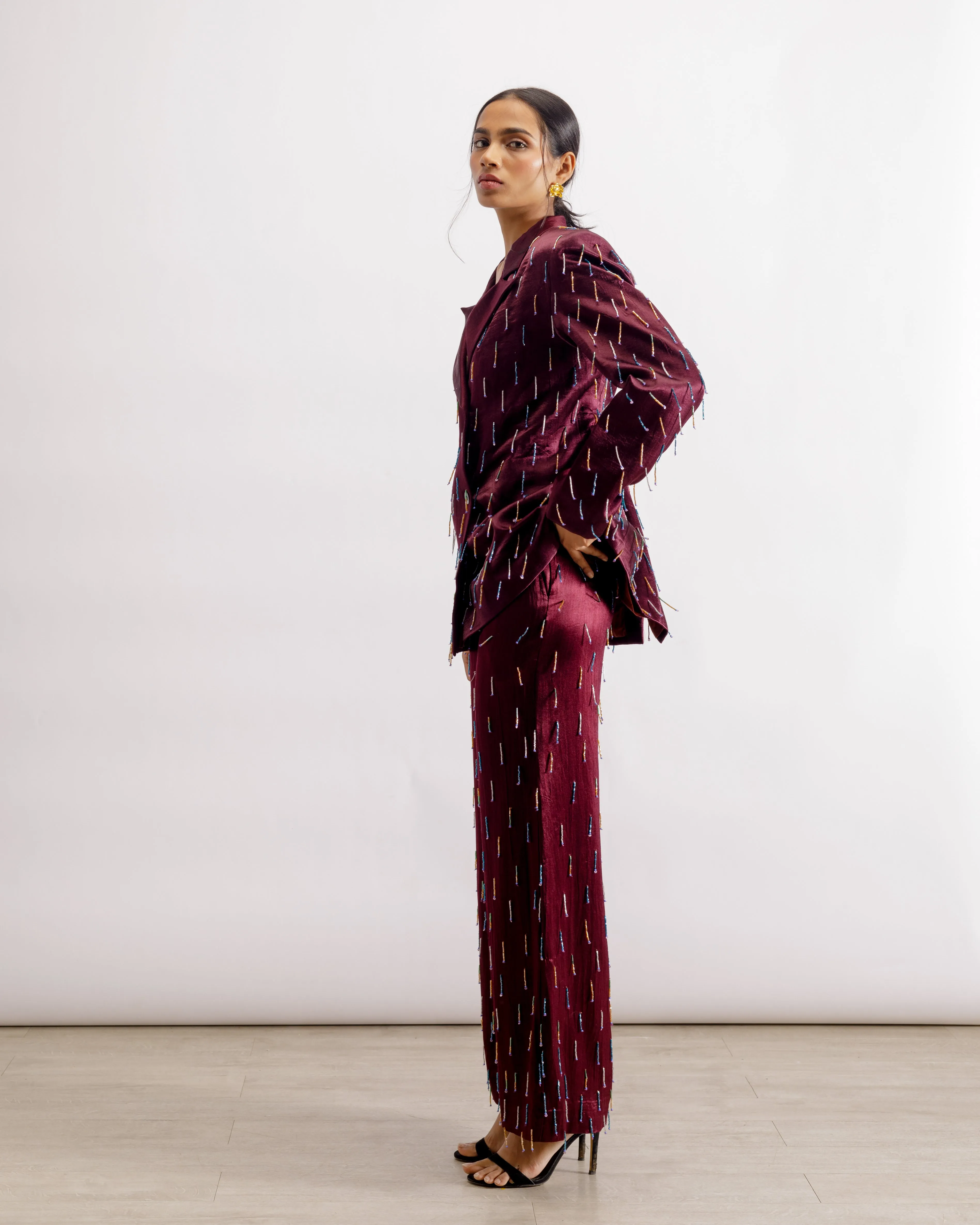 Sangria Tassel Blazer