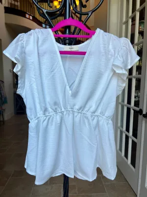 SATIN PEPLUM TOP