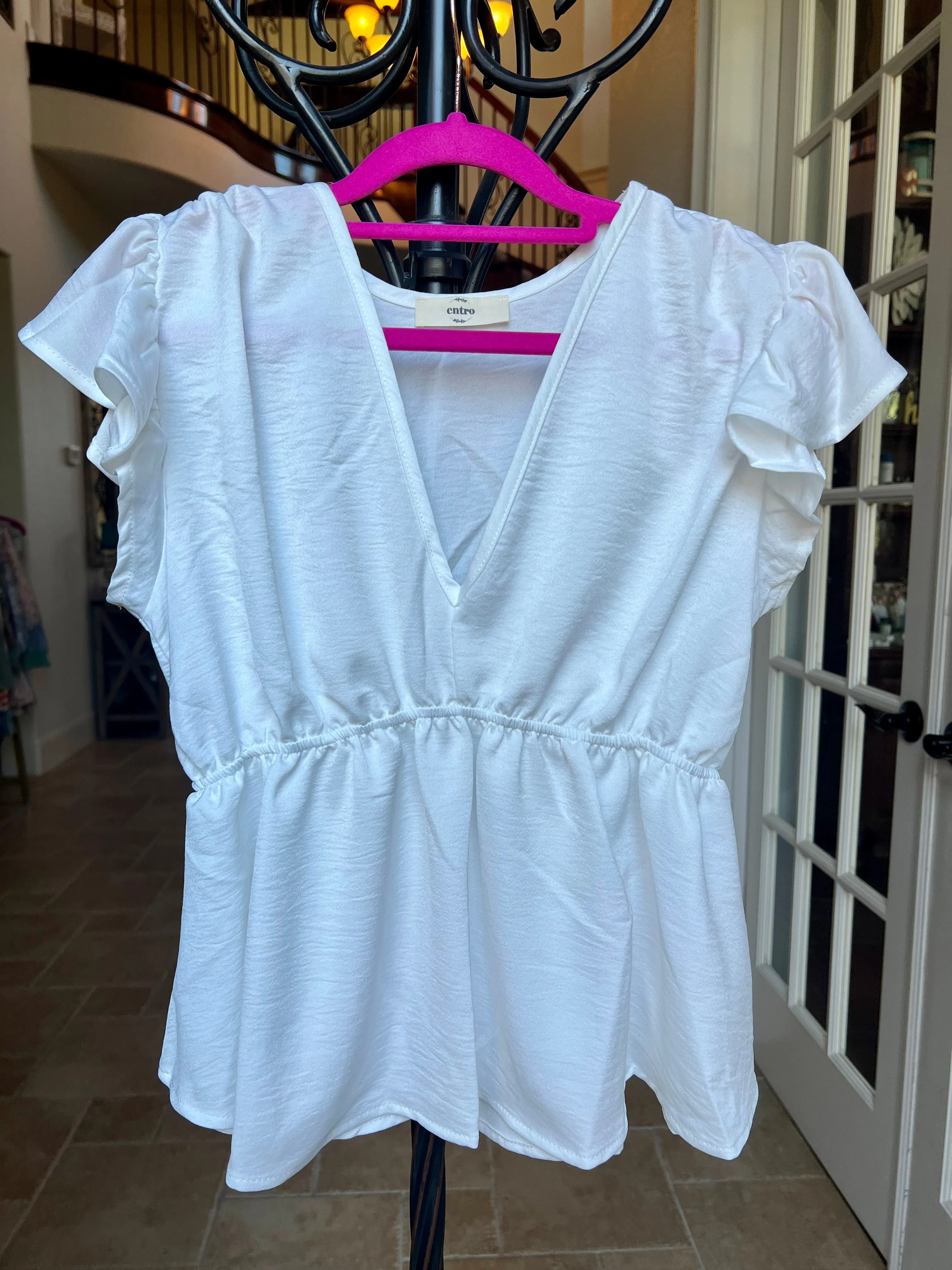 SATIN PEPLUM TOP