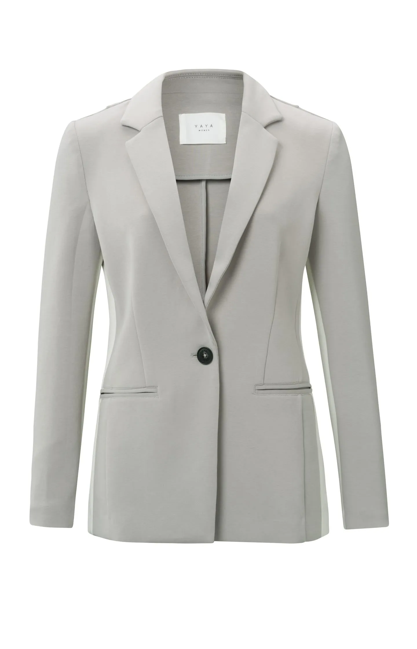 Scuba blazer with long sleeves, a button and a stripe